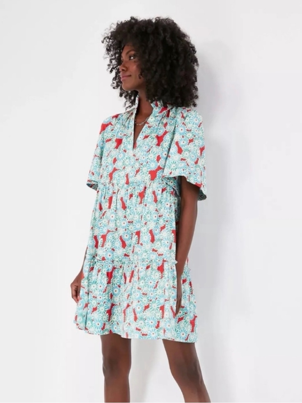 TUCKERNUCK Crawford Short Sleeve Mini Dress Poppy Bloom